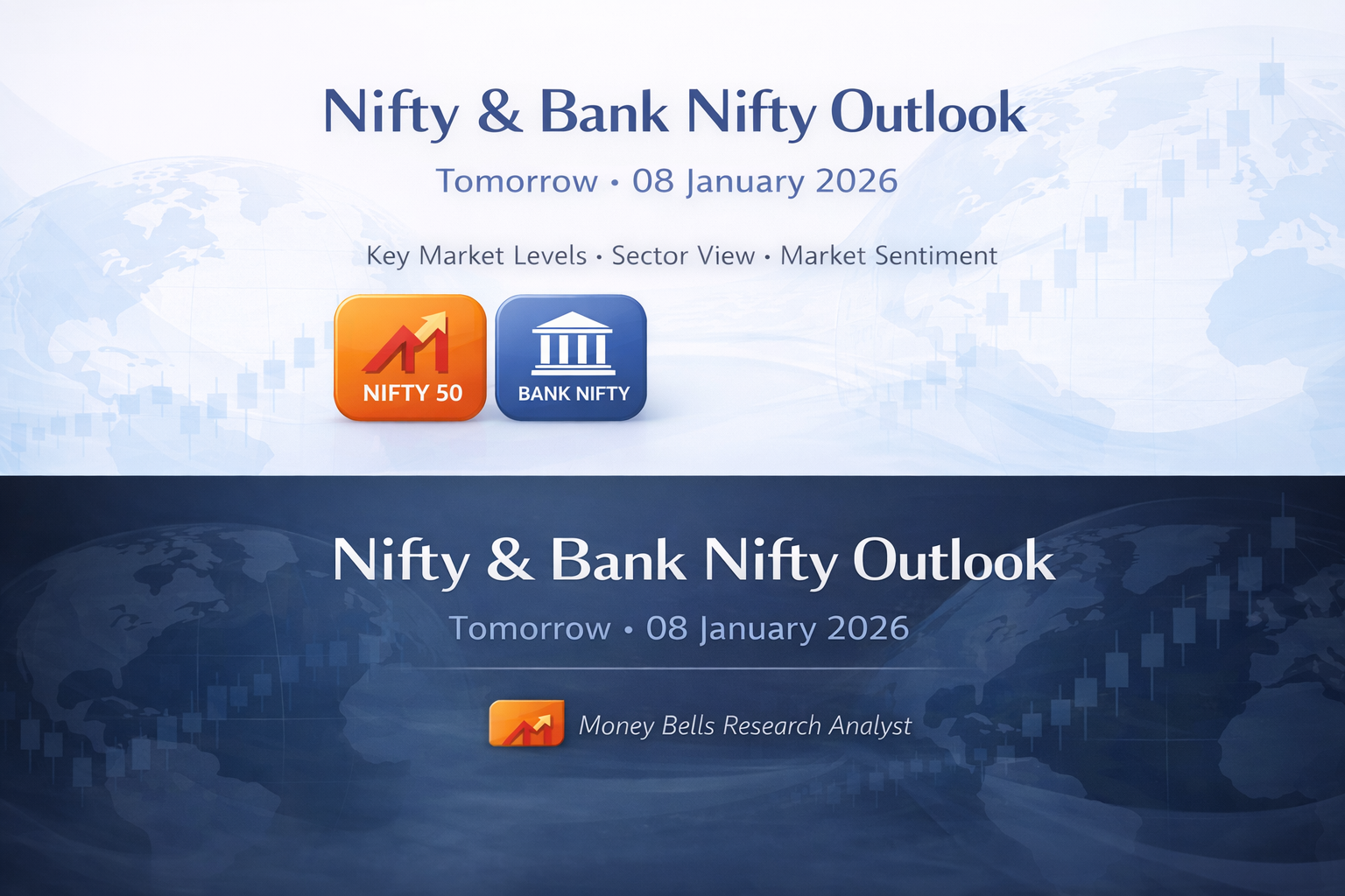 Nifty and Bank Nifty tomorrow outlook for 08 January 2026 with key support resistance levels and overall market sentiment