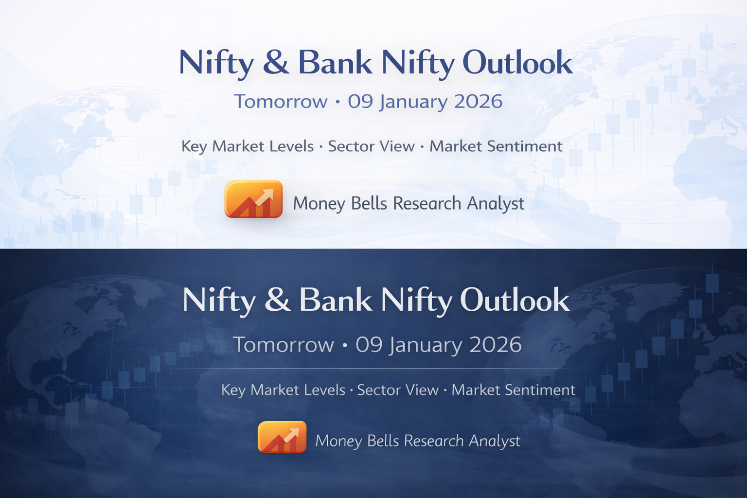 Nifty and Bank Nifty tomorrow outlook for 09 January 2026 with key market levels and overall market sentiment